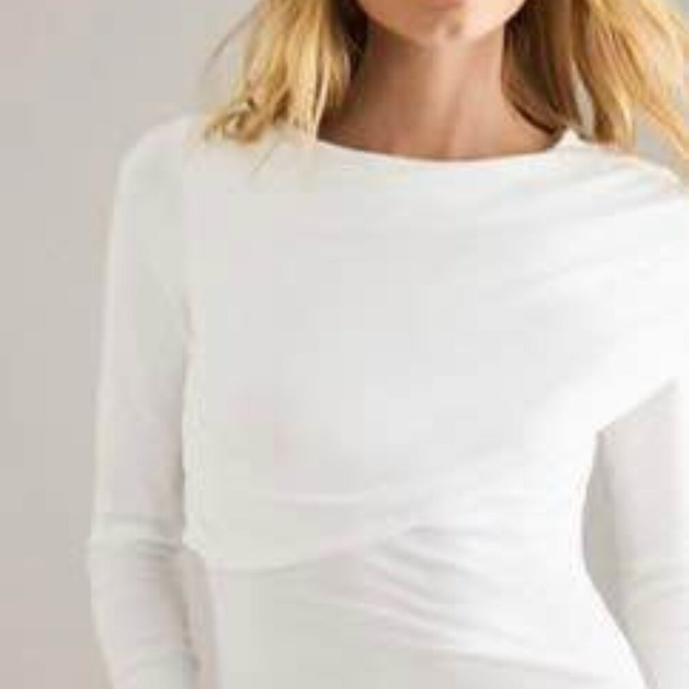 Anthropologie Ruched Off-Shoulder Top - Medium - White